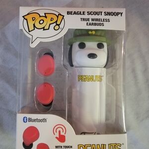 Peanuts Beagle Scout Snoopy Funko Pop Green and Red True Wireless Earbuds